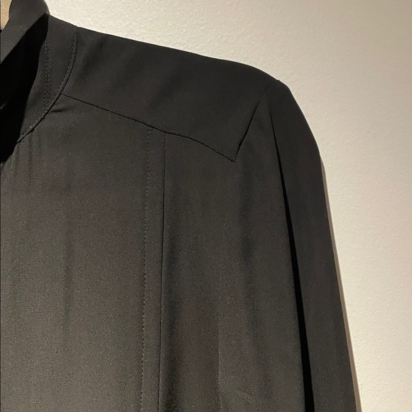 Banana Republic Black Shirt Dress Front Skirt Ruching Detail - Picture 8 of 16